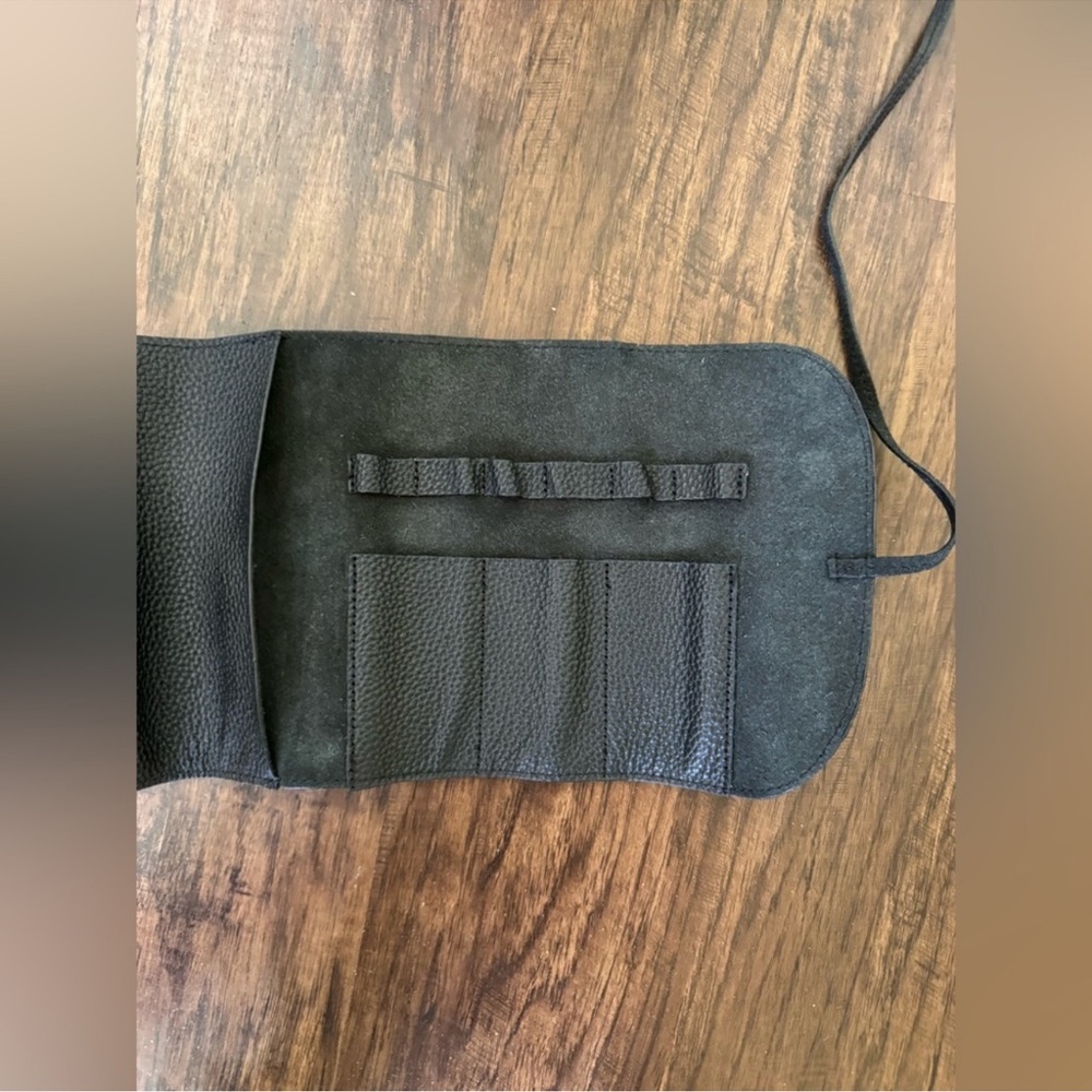 WHBM Black wrap Leather Jewelry Organizer